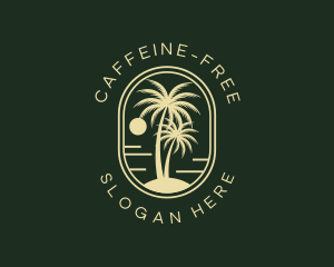 Tropical Beach Palm Tree logo design