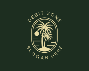 Tropical Beach Palm Tree logo design