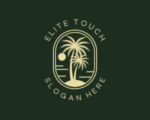 Tropical Beach Palm Tree logo design