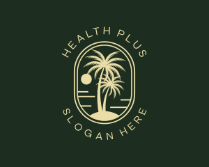 Tropical Beach Palm Tree logo design