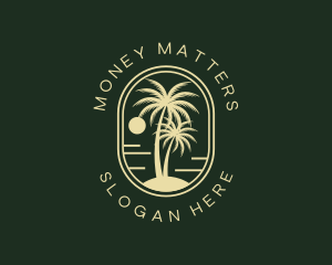 Tropical Beach Palm Tree logo design