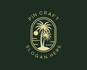 Tropical Beach Palm Tree logo design