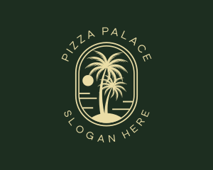 Tropical Beach Palm Tree logo design