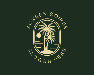 Tropical Beach Palm Tree logo design