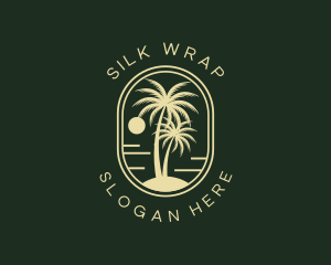 Tropical Beach Palm Tree logo design