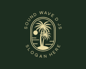 Tropical Beach Palm Tree logo design