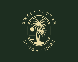Tropical Beach Palm Tree logo design