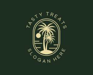 Tropical Beach Palm Tree logo design