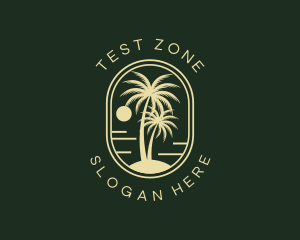 Tropical Beach Palm Tree logo design