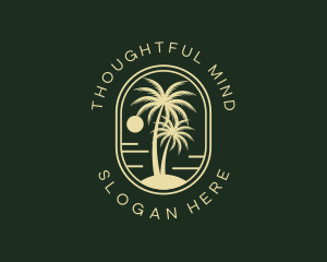 Tropical Beach Palm Tree logo design