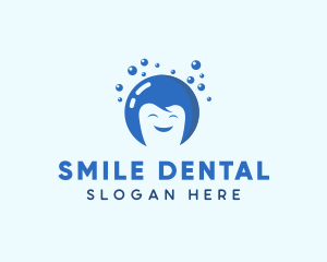 Smiling Tooth Bubble logo design