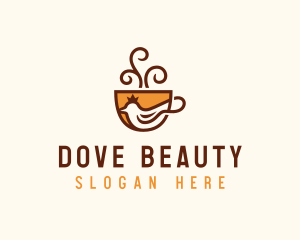 Royal Coffee Dove logo design