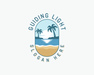 Sunset Island Beach logo design