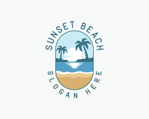 Sunset Island Beach logo design