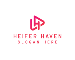 Pink Media Letter H logo design