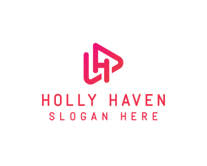 Pink Media Letter H logo design