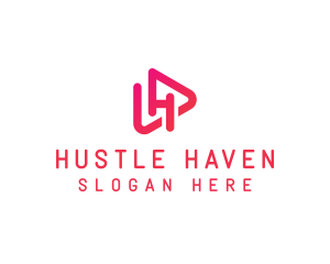 Pink Media Letter H logo design