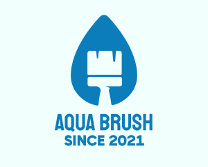 Blue Liquid Brush logo design