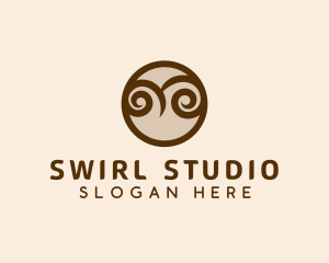 Swirl Owl Bird logo