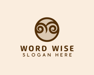 Swirl Owl Bird logo design