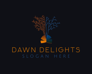 Dawn Dusk Autumn Tree logo
