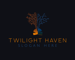 Dawn Dusk Autumn Tree logo