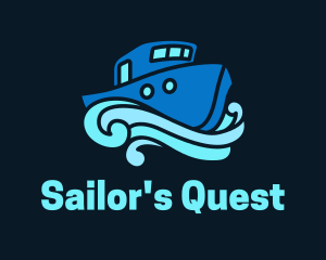 Ocean Ferry Boat  logo design