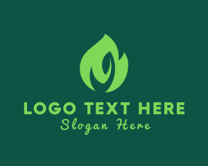 Green Natural Flame  logo