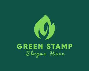 Green Natural Flame  logo design