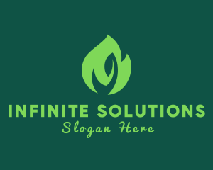 Green Natural Flame  logo