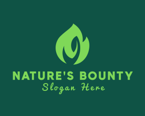 Green Natural Flame  logo design