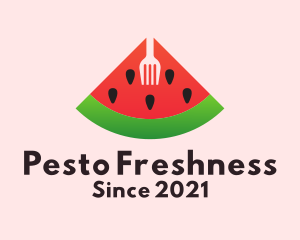 Watermelon Slice Fork  logo design