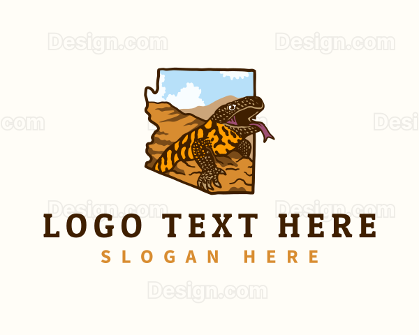 Gila Monster Lizard Arizona Logo