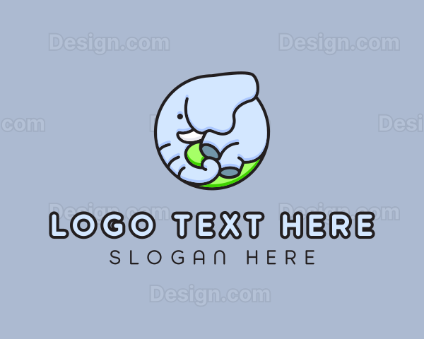 Cute Baby Elephant Logo