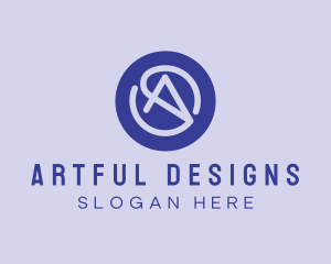 Purple Cursor Letter A logo design