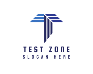 Blue Stripe T logo design