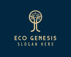 Organic Gold Tree logo design