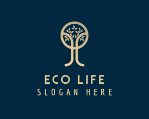 Organic Gold Tree logo design