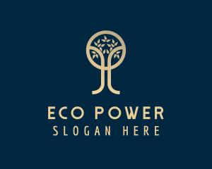 Organic Gold Tree logo design