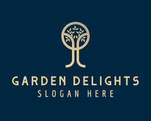 Organic Gold Tree logo design