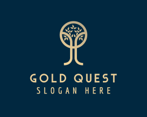 Organic Gold Tree logo design