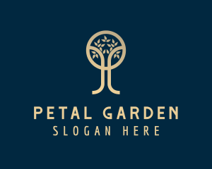 Organic Gold Tree logo design