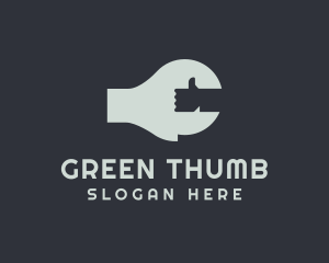 Thumbs Up Wrench Tool logo design