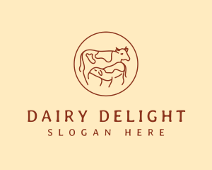 Minimalist Cattle Dairy logo design