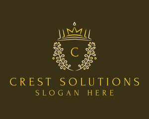 Floral Crown Crest logo design