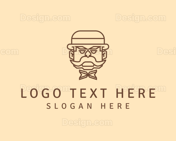 Gentleman Hat Mustache Logo