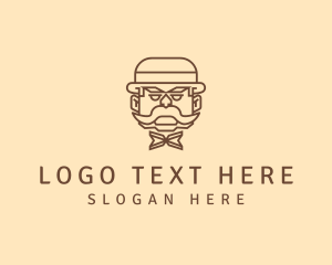 Gentleman Hat Mustache logo