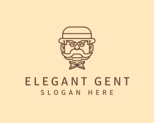 Gentleman Hat Mustache logo