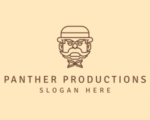 Gentleman Hat Mustache logo design