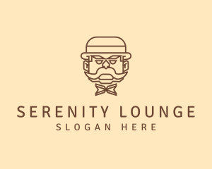 Gentleman Hat Mustache logo design